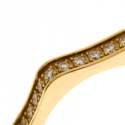 Pre Owned Montblanc 4810 Star Diamond 18k Yellow Gold Band Ring Size 54