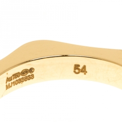 Pre Owned Montblanc 4810 Star Diamond 18k Yellow Gold Band Ring Size 54