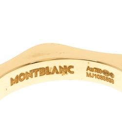 Pre Owned Montblanc 4810 Star Diamond 18k Yellow Gold Band Ring Size 54