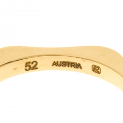 Pre Owned Montblanc 4810 Star Diamond 18k Yellow Gold Band Ring Size 52