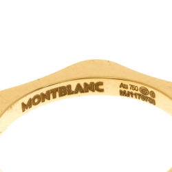 Pre Owned Montblanc 4810 Star Diamond 18k Yellow Gold Band Ring Size 52