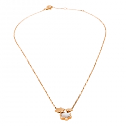 Pre Owned Montblanc Mother of Pearl 18k Rose Gold Pendant Necklace