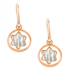 Montblanc Rotating Emblem Mother of Pearl 18k Rose Gold Earrings 