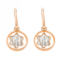 Montblanc Rotating Emblem Mother of Pearl 18k Rose Gold Earrings 