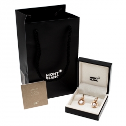 Montblanc Rotating Emblem Mother of Pearl 18k Rose Gold Earrings 