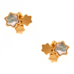 Montblanc Mother of Pearl 18k Rose Gold Stud Earrings 