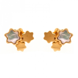 Montblanc Mother of Pearl 18k Rose Gold Stud Earrings 