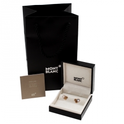 Montblanc Mother of Pearl 18k Rose Gold Stud Earrings 