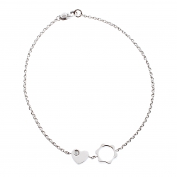 Montblanc Diamond 18k White Gold Heart Star Charm Bracelet