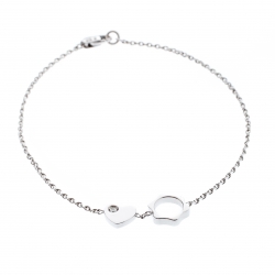 Montblanc Diamond 18k White Gold Heart Star Charm Bracelet