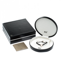 Pre Owned Montblanc Boheme Diamond 18k Rose Gold Black Cord Adjustable Bracelet