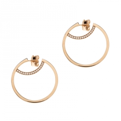 Pre Owned Montblanc Boheme Diamond 18k Rose Gold Hoop Earrings