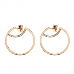 Pre Owned Montblanc Boheme Diamond 18k Rose Gold Hoop Earrings