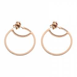 Pre Owned Montblanc Boheme Diamond 18k Rose Gold Hoop Earrings