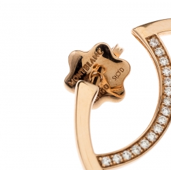 Pre Owned Montblanc Boheme Diamond 18k Rose Gold Hoop Earrings