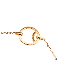 Pre Owned Montblanc Diamond 18k Rose Gold Chain Bracelet