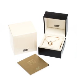 Pre Owned Montblanc Diamond 18k Rose Gold Chain Bracelet