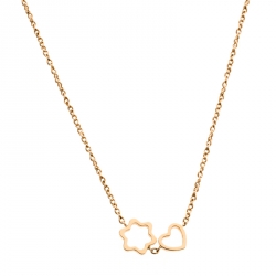 Pre Owned Montblanc Star Heart Charm 18k Rose Gold Necklace 