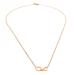 Pre Owned Montblanc Star Heart Charm 18k Rose Gold Necklace 