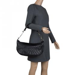 Pre Owned Montblanc Black Leather Starisma Alcina Hobo