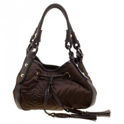 Montblanc Khaki Nylon Starisma Dalila Drawstring Hobo