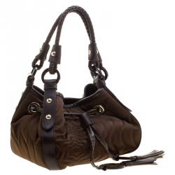 Montblanc Khaki Nylon Starisma Dalila Drawstring Hobo