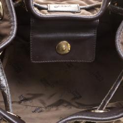 Montblanc Khaki Nylon Starisma Dalila Drawstring Hobo
