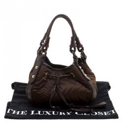 Montblanc Khaki Nylon Starisma Dalila Drawstring Hobo
