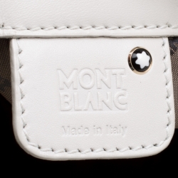 Montblanc White Nylon and Leather Starisma Dalila Drawstring Hobo