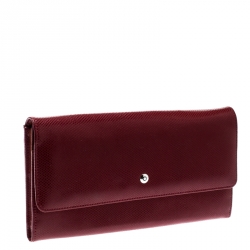Montblanc Red Soft Grain Leather 10CC Long Wallet 