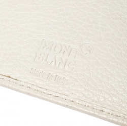 Pre Owned Montblanc Off White Leather Strarisma Compact Wallet 