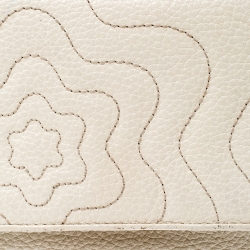 Pre Owned Montblanc Off White Leather Strarisma Compact Wallet 