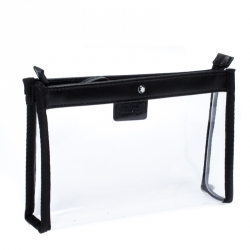 Pre Owned Montblanc Black/Transparent PVC and Leather Nightflight Liquid Flight Pouch