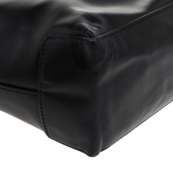 Pre Owned Montblanc Black/White Leather Tote