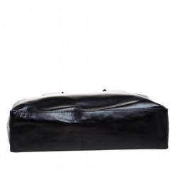 Pre Owned Montblanc Black/White Leather Tote