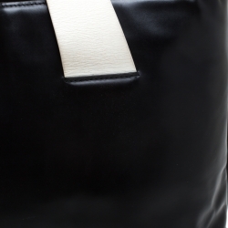 Pre Owned Montblanc Black/White Leather Tote