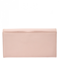 Pre Owned Montblanc Rose Pink Leather Lady Star Continental Wallet