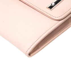 Pre Owned Montblanc Rose Pink Leather Lady Star Continental Wallet