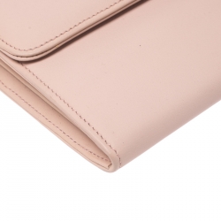 Pre Owned Montblanc Rose Pink Leather Lady Star Continental Wallet