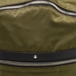 Montblanc Green/Black Nylon and Leather Spirit Backpack