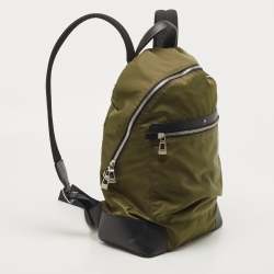 Montblanc Green/Black Nylon and Leather Spirit Backpack