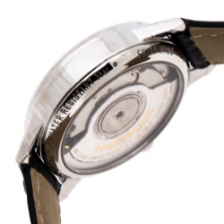 Montblanc White Stainless Steel Leather Boheme Day & Night 114730 Women's Wristwatch 30 mm
