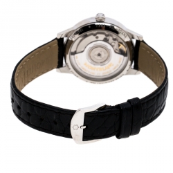 Montblanc White Stainless Steel Leather Boheme Day & Night 114730 Women's Wristwatch 30 mm