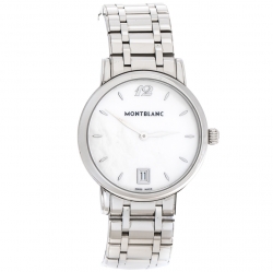 Montblanc White Mother Of Pearl Stainless Steel Star Classique 108764 Women's Wristwatch 34 mm