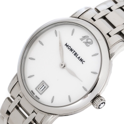 Montblanc White Mother Of Pearl Stainless Steel Star Classique 108764 Women's Wristwatch 34 mm