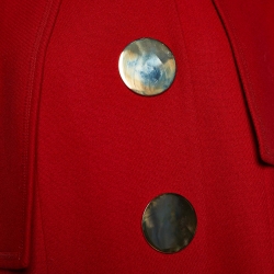 Pre Owned Moschino Cheap and Chic Red Wool Button Front Coat L