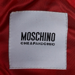 Pre Owned Moschino Cheap and Chic Red Wool Button Front Coat L