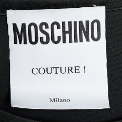 Pre Owned Moschino Couture Black Label Print Satin Shift Dress L