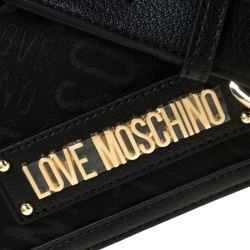 مملوكة مسبقًا Love Moschino Black Faux Leather Crossbody Bag
