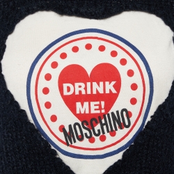 Pre Owned Moschino Jeans Black Wool & Mohair Knit Patch Detail Sweater L